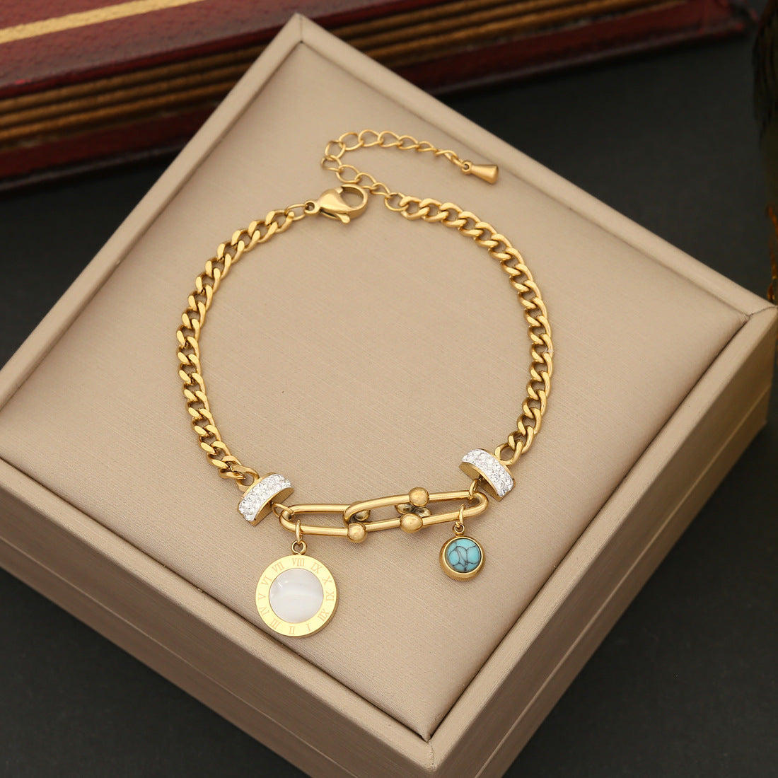 Women Fashion Flower Heart Stainless Steel Electroplating Bracelets