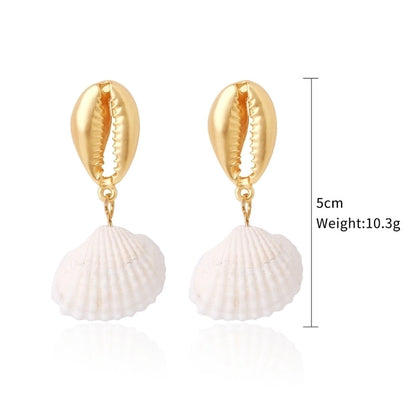 Fashion Shell Shell Inlaid Shell Artificial Pearls Women\'s Earrings 1 Pair
