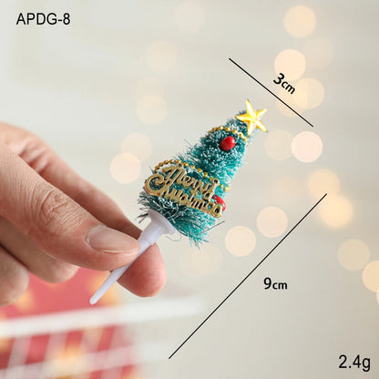 Christmas Casual Cute Minimalist Christmas Tree Santa Claus Snowman Plastic Indoor Banquet Party Cake Decorating Supplies Cake Decorating Supplies