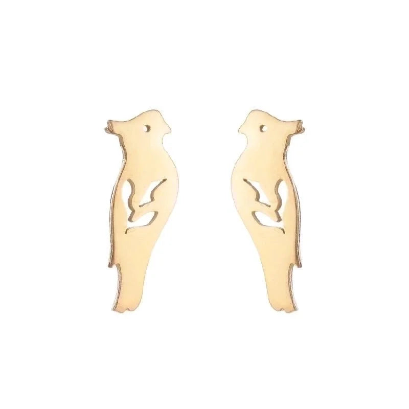 1 Pair Minimalist Animal Plating 304 Stainless Steel 18K Gold Plated Ear Studs