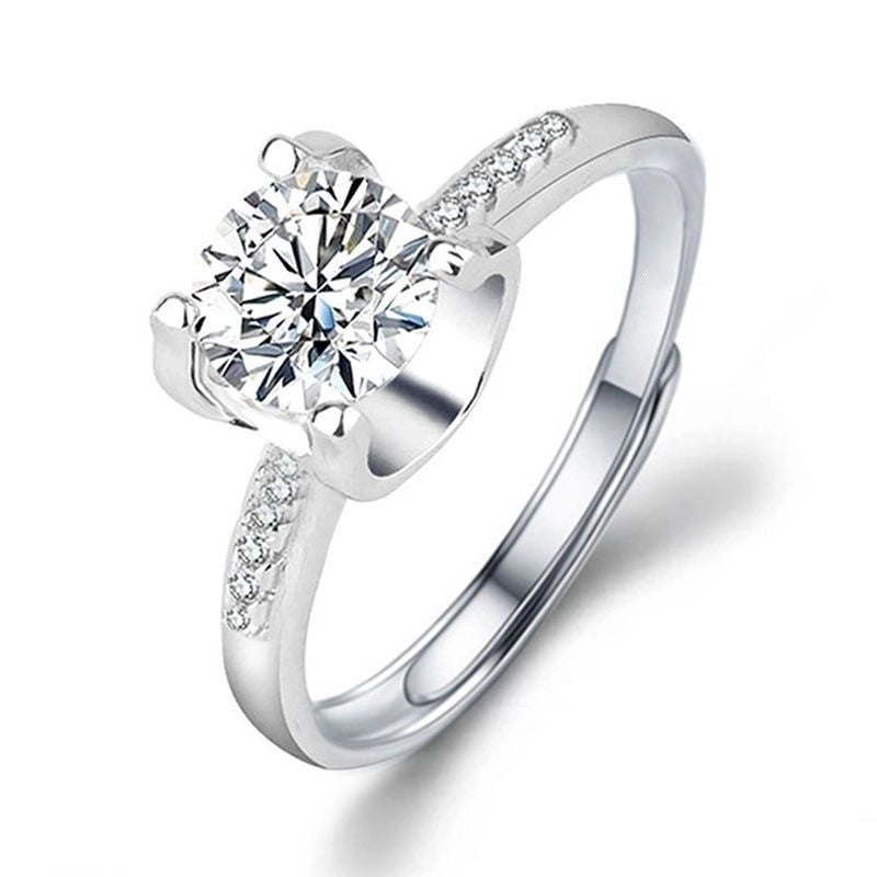 Minimalist Round Copper Inlay Zircon Open Rings