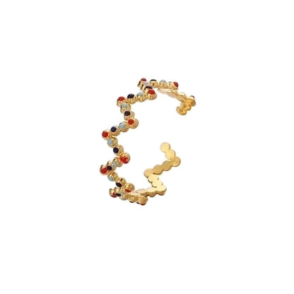 Fashion Geometric 304 Stainless Steel 18K Gold Plated Plating Open Ring