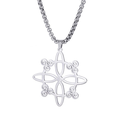 Minimalist Witch Knot Solid Color Titanium Steel Plating Hollow Out Stainless Steel Necklaces