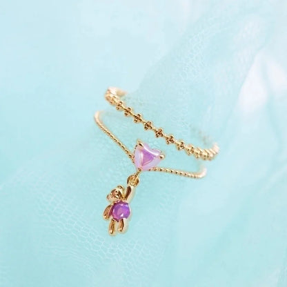 Fashion Geometric Copper Zircon Rings In Bulk