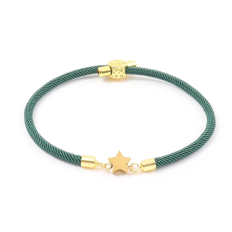 Elegant Minimalist Classic Style Star 304 Stainless Steel Nylon Twisted Rope Chain Bracelets In Bulk