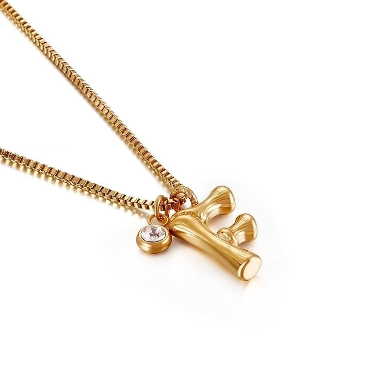 Titanium Steel 18K Gold Plated Plating Letter Necklace