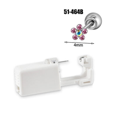 1 Piece Hawaiian Tropical Round Flower Butterfly Inlay 316 Stainless Steel Zircon 24K Gold Plated Cartilage Earrings