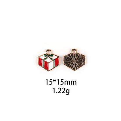 10 PCS/Package Zinc Alloy Christmas Hat Christmas Tree Santa Claus Pendant Jewelry Accessories
