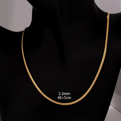 Minimalist Classic Style Solid Color 304 Stainless Steel 18K Gold Plated Plating Necklace