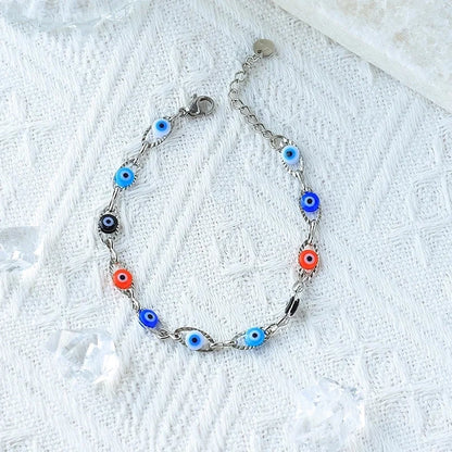 Casual Minimalist Devil's Eye 304 Stainless Steel Bracelets In Bulk