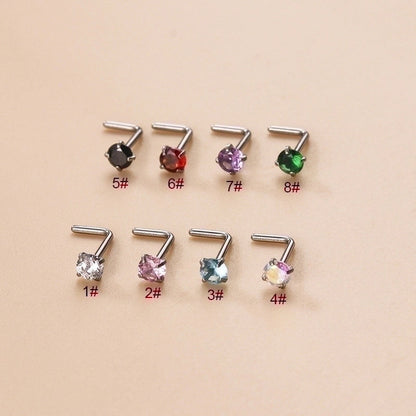 1 Piece Nose Rings & Studs Fashion Geometric 316L Stainless Steel Zircon