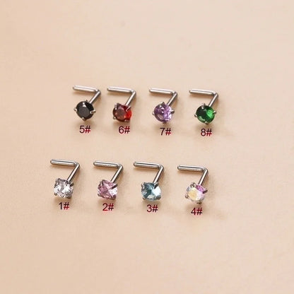 1 Piece Nose Rings & Studs Fashion Geometric 316L Stainless Steel Zircon