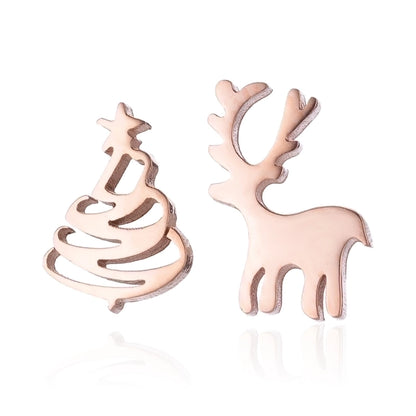 1 Pair Fashion Christmas Tree Plating 304 Stainless Steel 18K Gold Plated Ear Studs