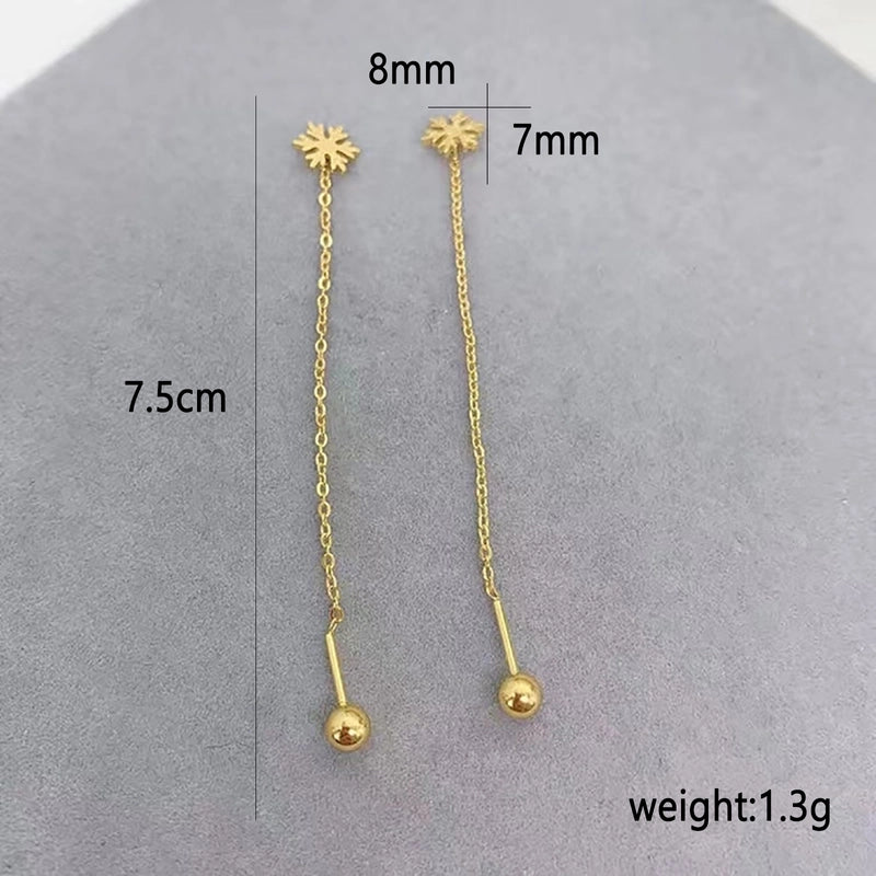 1 Pair Casual Elegant Streetwear Snowflake 304 Stainless Steel 18K Gold Plated Ear Line