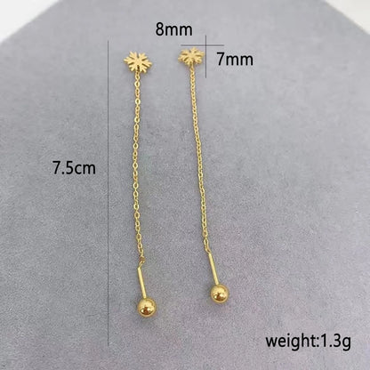 1 Pair Casual Elegant Streetwear Snowflake 304 Stainless Steel 18K Gold Plated Ear Line