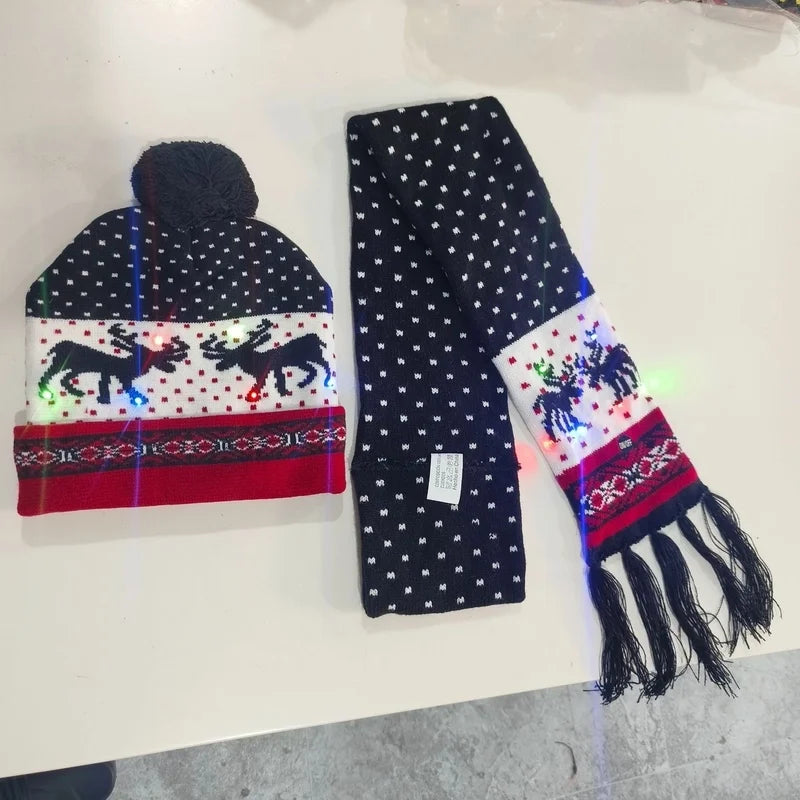Kid'S IG Style Santa Claus Elk Pom Poms Wool Cap