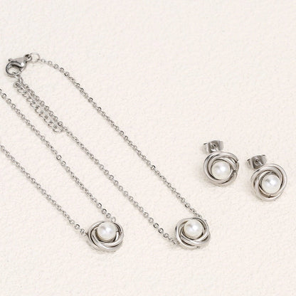 3 Pieces Elegant French Style Classic Style Geometric 304 Stainless Steel 18K Gold Plated Plating Jewelry Set