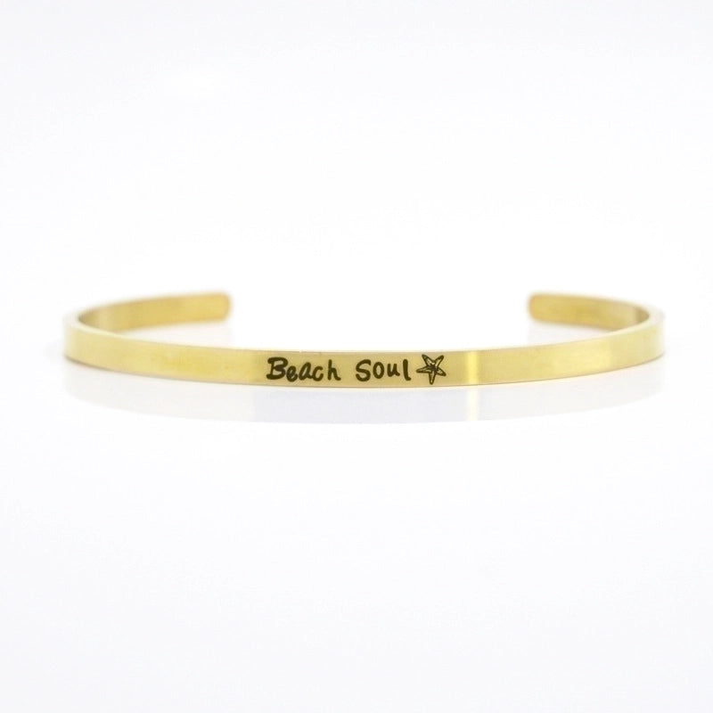 Minimalist Letter Stainless Steel Bangle