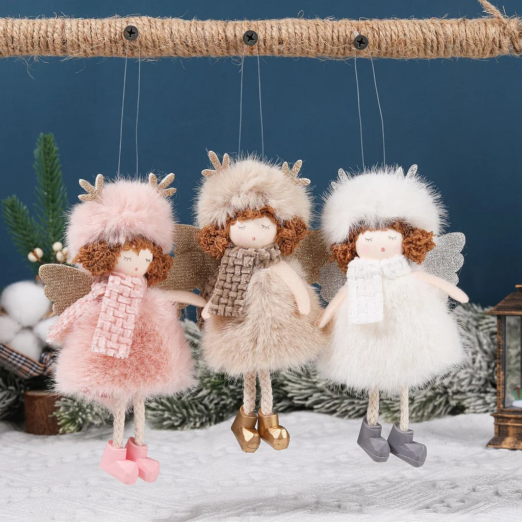 Christmas Plush Angel Girl Pendant Christmas Tree Decoration Pendant Small Hanging Ornament Christmas