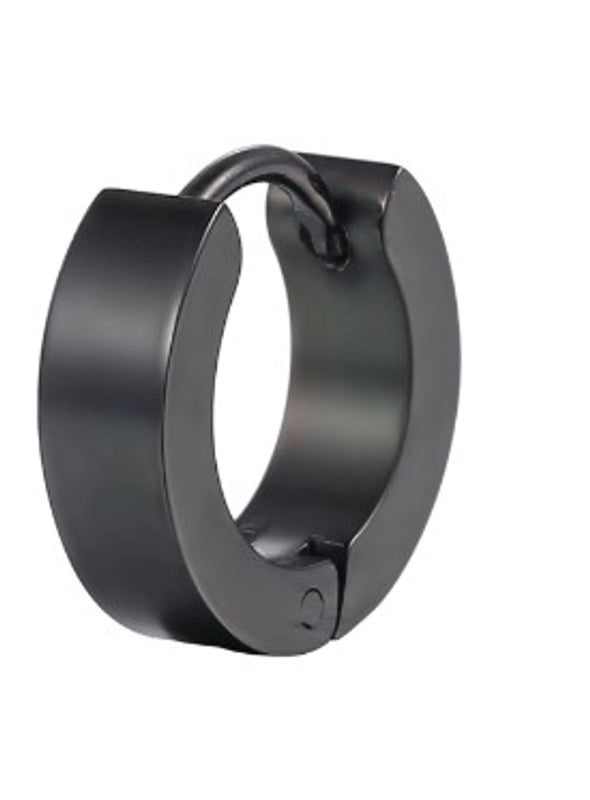 1 Piece Punk Round Plating 201 Stainless Steel 18K Gold Plated Hoop Earrings