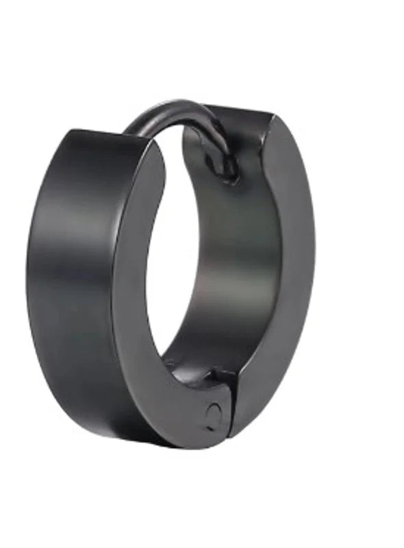 1 Piece Punk Round Plating 201 Stainless Steel 18K Gold Plated Hoop Earrings