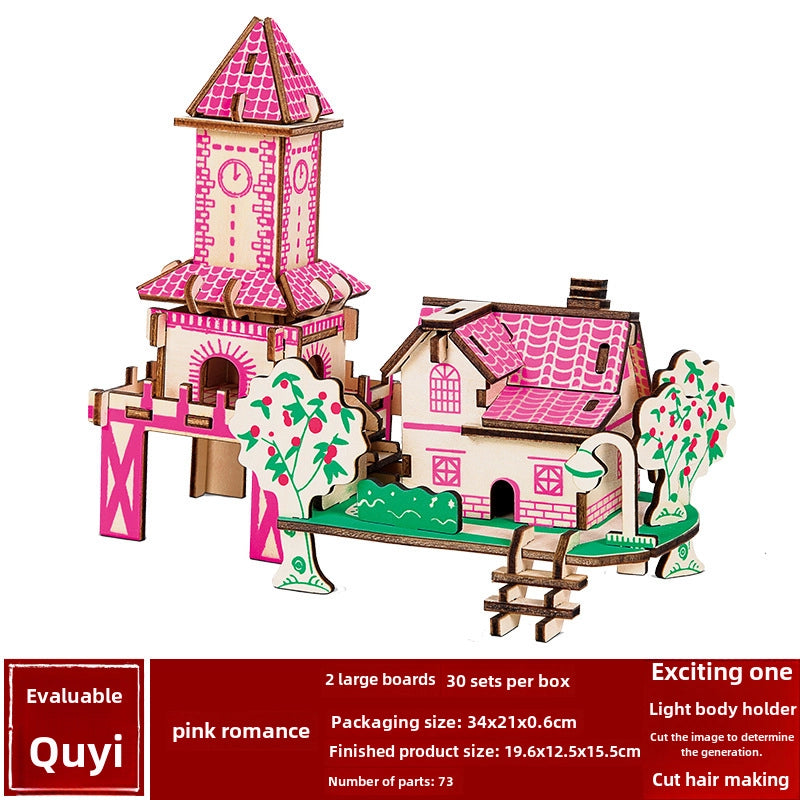 Stall Supply Children's Wooden 3D Puzzle Adult Puzzle Christmas Building Handmade Educational Model Toy