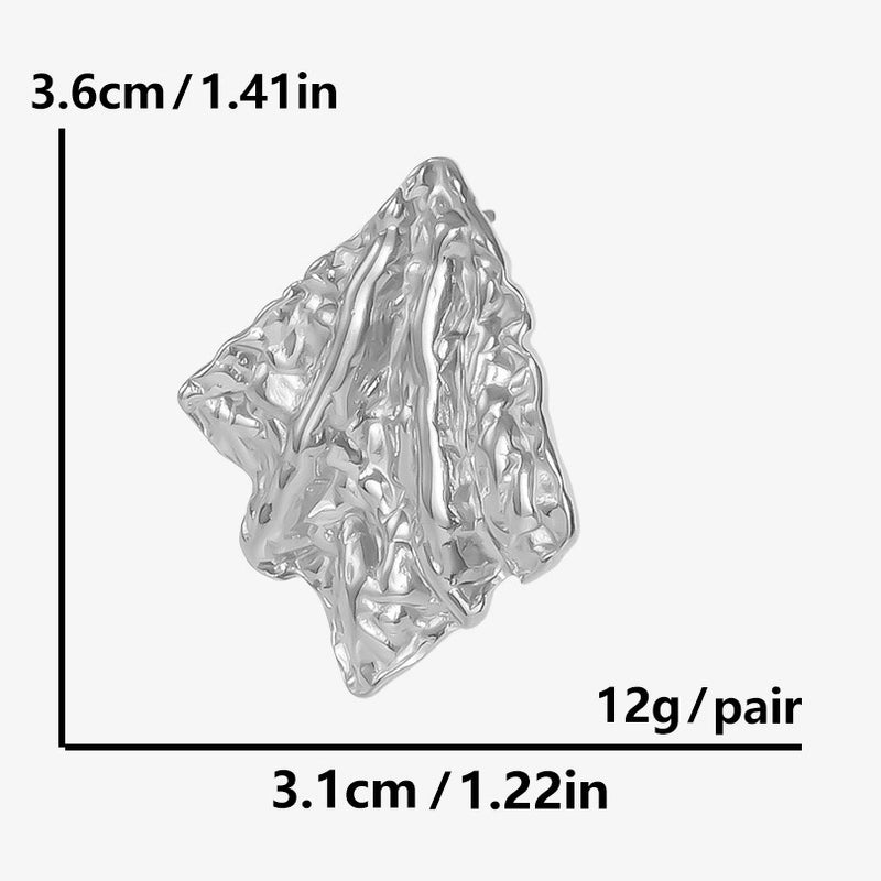 1 Pair Casual Minimalist Streetwear Solid Color Irregular Plating 304 Stainless Steel Ear Studs