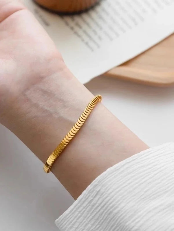 Glam Vacation Solid Color 304 Stainless Steel Snake Chain Bracelets In Bulk