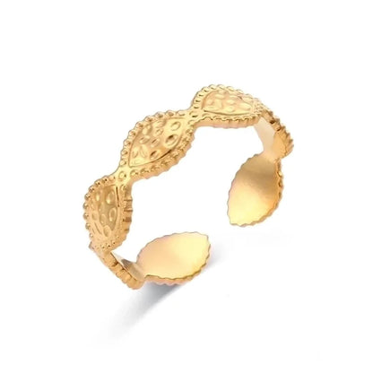 Fashion Geometric 304 Stainless Steel 18K Gold Plated Plating Open Ring