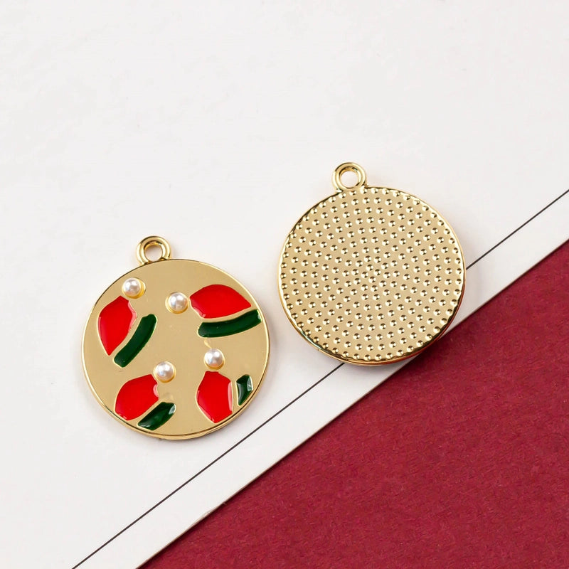 10 PCS/Package Alloy Bow Knot Bell Snowflake Pendant Jewelry Accessories