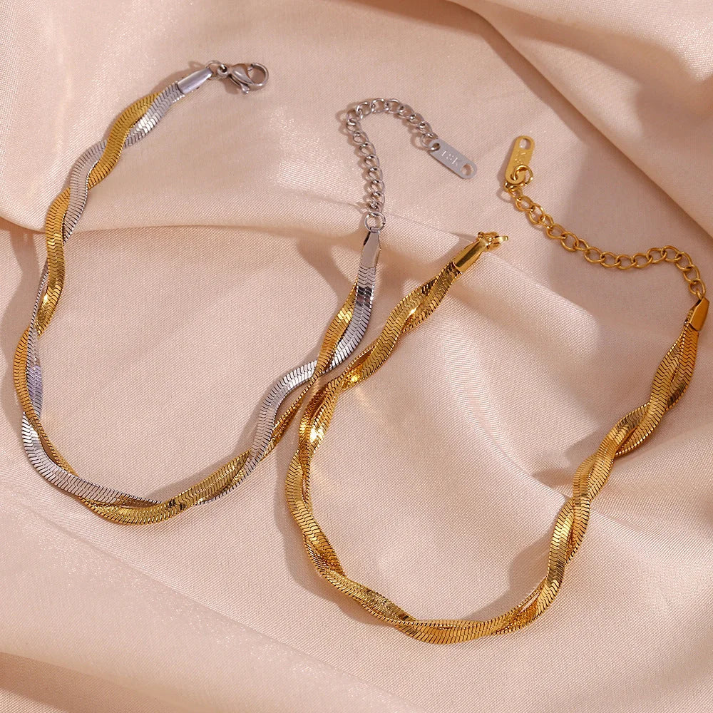 Minimalist Women Geometric 18K Gold Plated Anklets