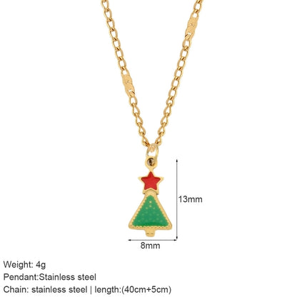 Nordic Style Classic Style Gingerbread Moon 316L Stainless Steel Plating Pendant Necklace