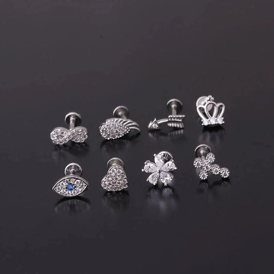 Ear Cartilage Rings & Studs Geometric 316L Stainless Steel Copper Plating