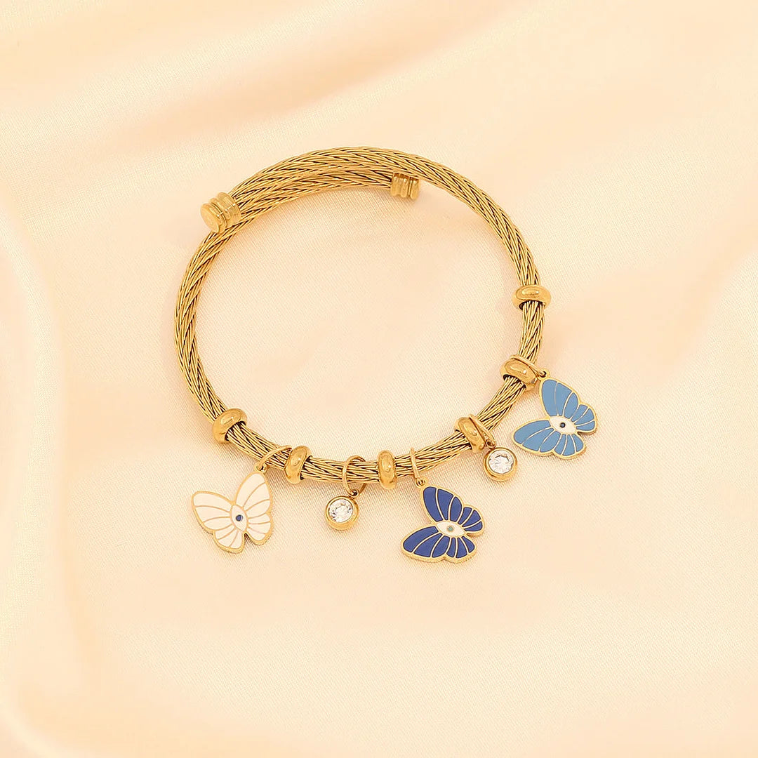 Fashion Heart Stainless Steel Electroplating Bangles