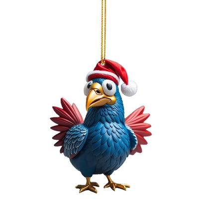 Christmas Creative Animal Chicken Rooster Series Pendant Christmas Tree Pendant Acrylic Hang Decorations