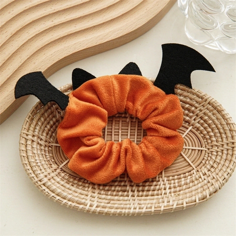 Halloween Christmas Fashion Women'S Solid Color Flannel Hair Tie