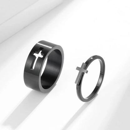 Fashion Cross Stainless Steel Rings Polishing Stainless Steel Rings