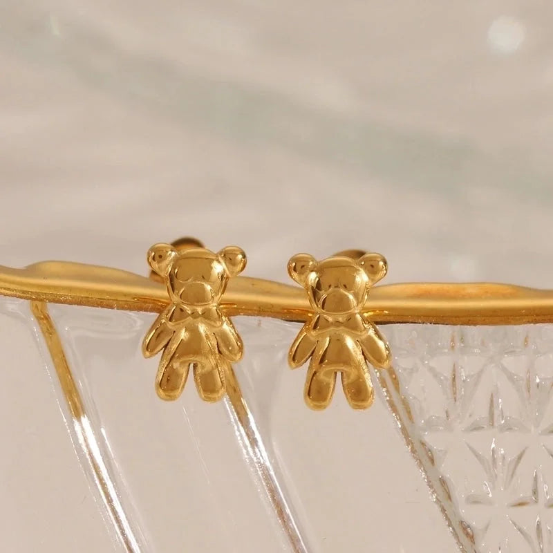 1 Pair IG Style Minimalist Commute Star Heart Shape Flower 304 Stainless Steel 14K Gold Plated Ear Studs