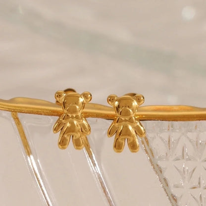 1 Pair IG Style Minimalist Commute Star Heart Shape Flower 304 Stainless Steel 14K Gold Plated Ear Studs