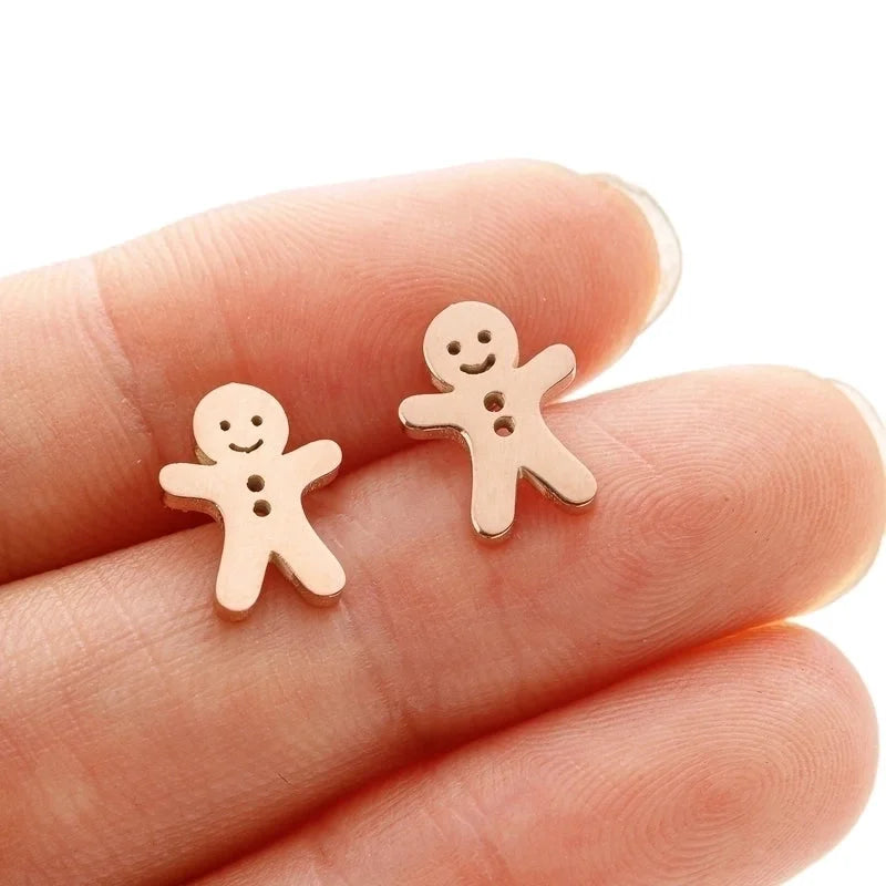 1 Pair Minimalist Classic Style Geometric Polishing Plating 304 Stainless Steel 18K Gold Plated Ear Studs