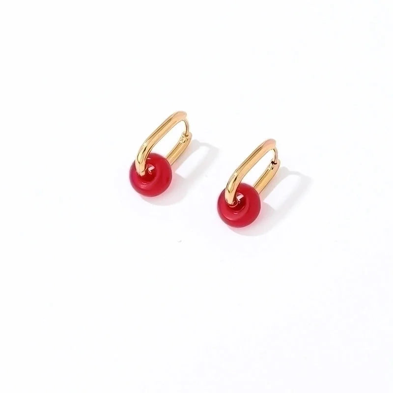 1 Pair Minimalist Oval Plating 304 Stainless Steel Gold Plated Earrings
