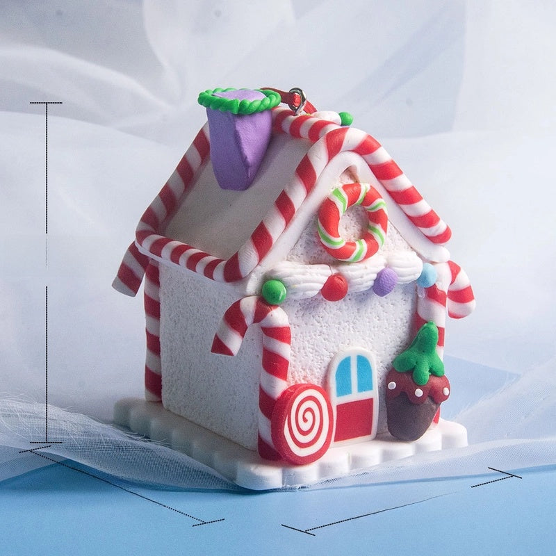 Christmas House Creative Soft Pottery House Without Lights Pendant Christmas Decoration Three-dimensional Luminous House Decoration Ornaments