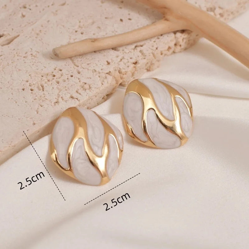 1 Pair Casual Vintage Style Minimalist Geometric 304 Stainless Steel 18K Gold Plated Ear Studs