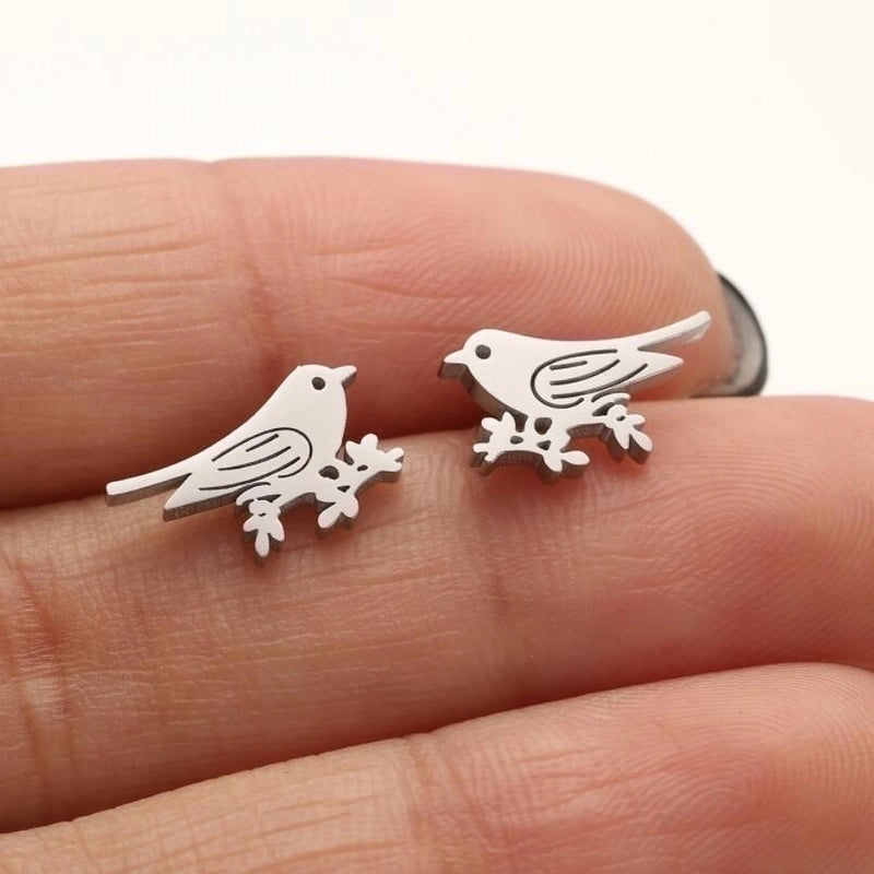 1 Pair Casual Cute Animal Plating Hollow Out 304 Stainless Steel 18K Gold Plated Ear Studs