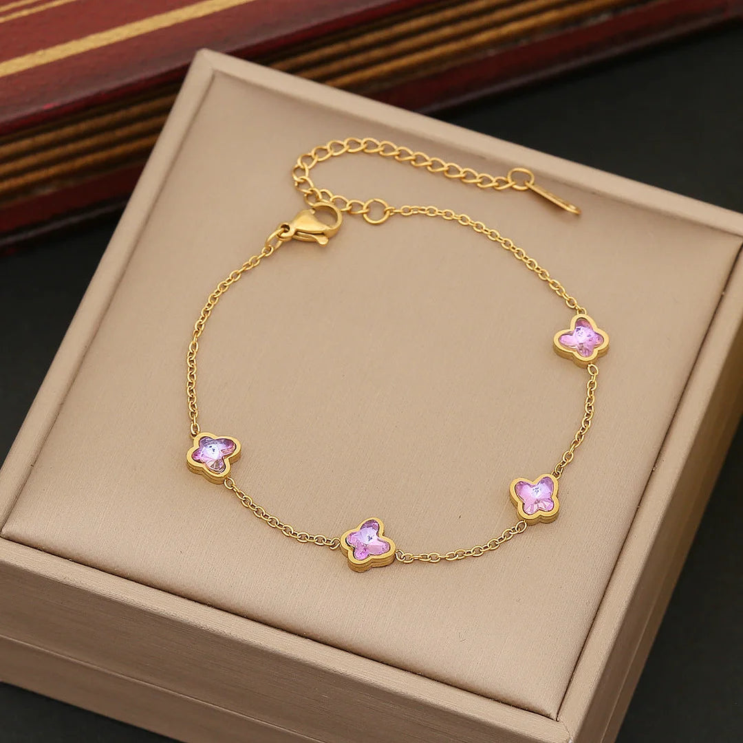 Women Fashion Heart Stainless Steel Electroplating Bracelets