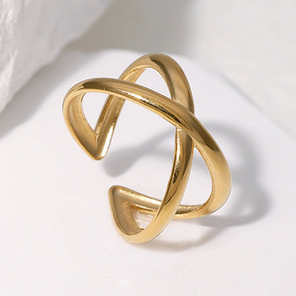 Open Ring Minimalist Stripe Geometric Stainless Steel Electroplating Rings