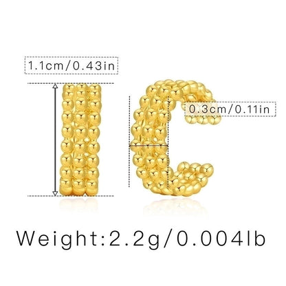 Retro Minimalist C Shape Copper Plating Inlay Zircon Ear Cuffs 1 Pair