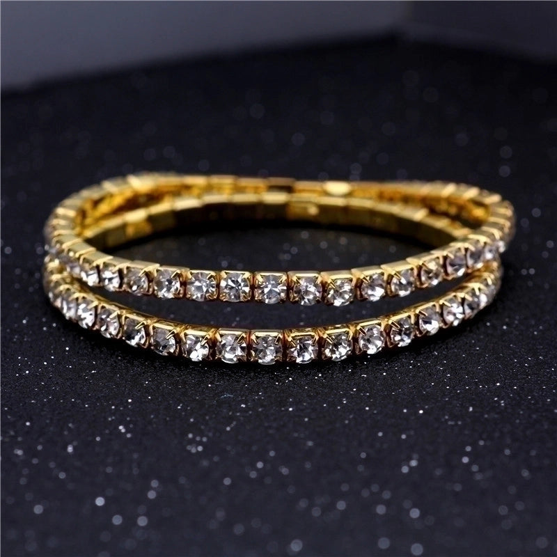 Minimalist Geometric Crystal Rhinestone Gem Bracelets