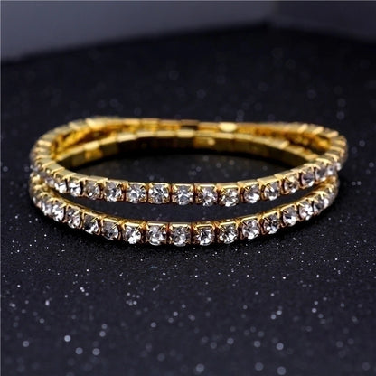 Minimalist Geometric Crystal Rhinestone Gem Bracelets