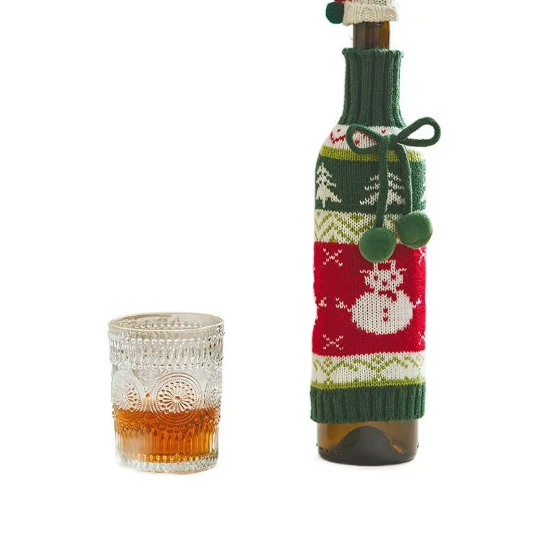 Doll Christmas Hat Decorations Santa Claus Mini Wine Bottle Cap Props Shop Atmosphere Scene Layout Accessories